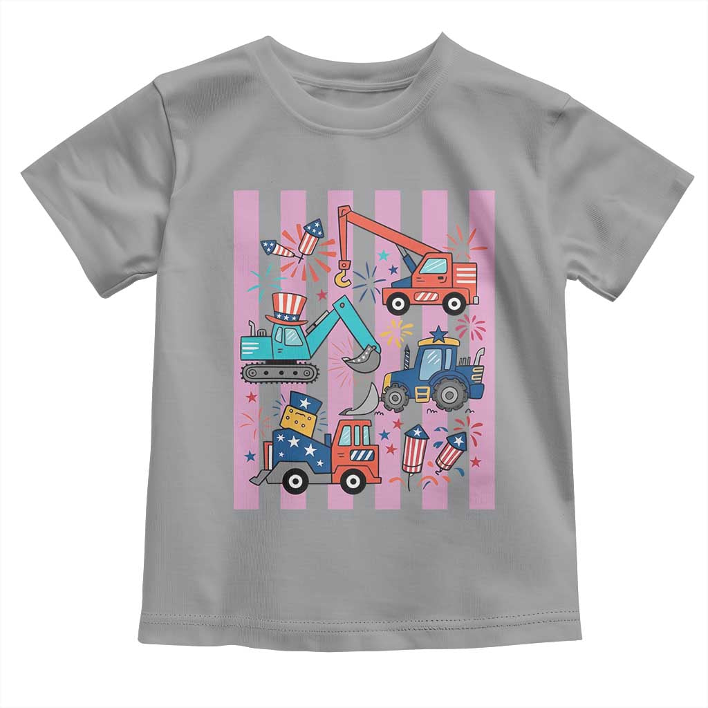 Red White And Blue Construction Crew Toddler T Shirt Patriotic Kids 4th Of July