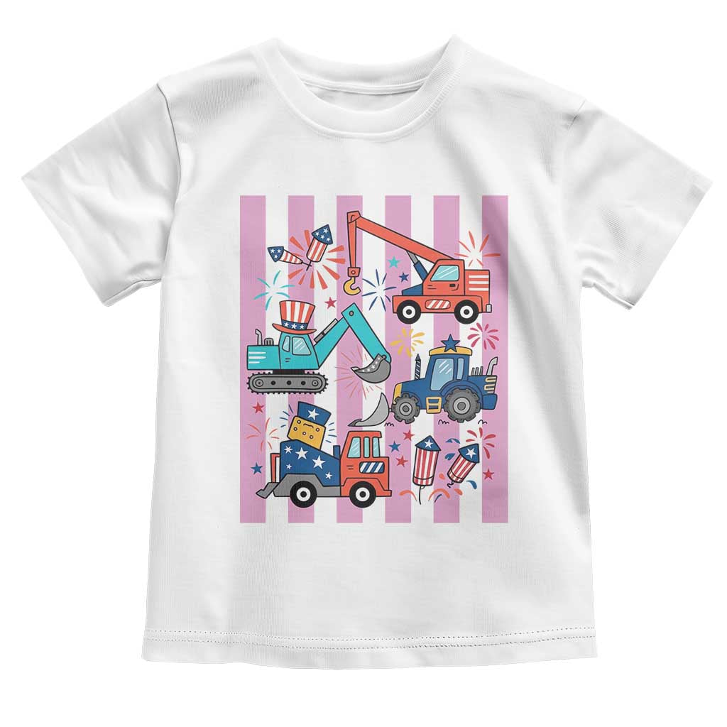 Red White And Blue Construction Crew Toddler T Shirt Patriotic Kids 4th Of July