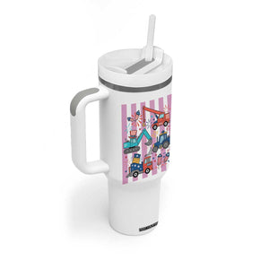 Red White And Blue Construction Crew Tumbler With Handle Patriotic Kids 4th Of July