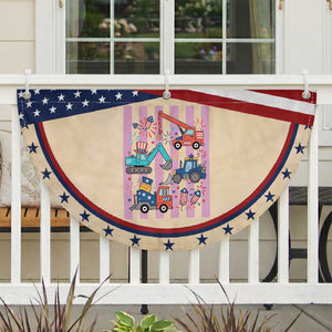 Red White And Blue Construction Crew Patriotic Fan Flag Kids 4th Of July TS12 2pcs pack Classic Tan Print Your Wear