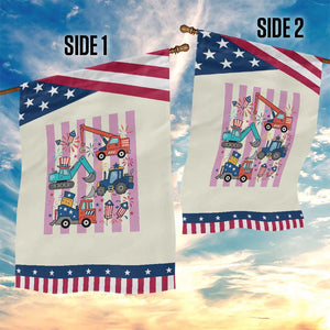 Red White And Blue Construction Crew Patriotic Garden Flag Kids 4th Of July TS12 Print Your Wear