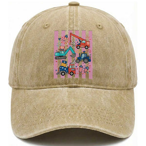 Red White And Blue Construction Crew Washed Cotton Baseball Cap Patriotic Kids 4th Of July