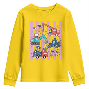 Red White And Blue Construction Crew Youth Sweatshirt Patriotic Kids 4th Of July