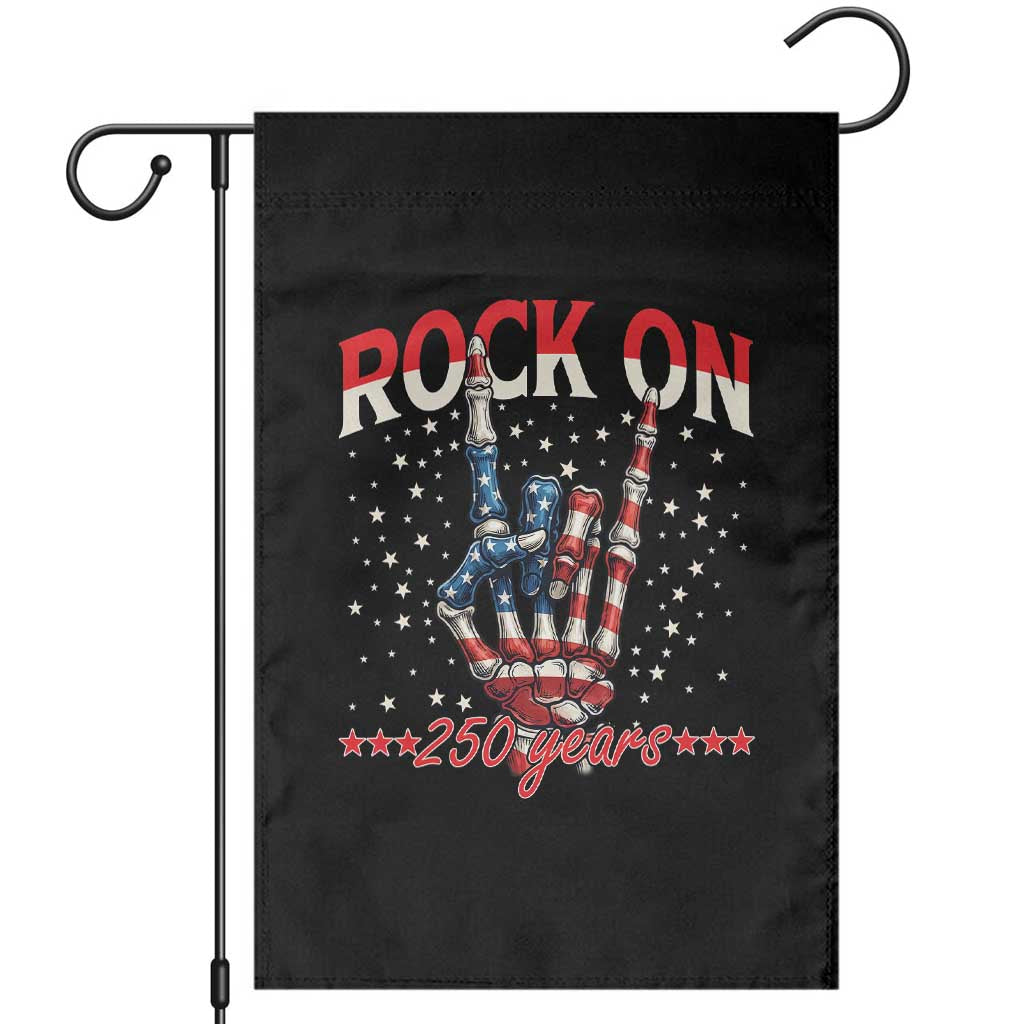 Patriotic Rocker Skeleton Hand Garden Flag Rock On 250 Years