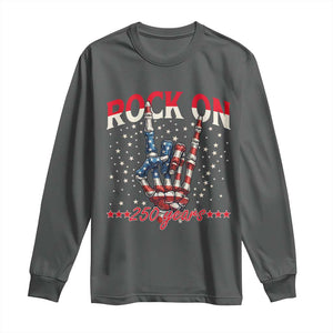 Patriotic Rocker Skeleton Hand Long Sleeve Shirt Rock On 250 Years