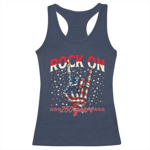 Patriotic Rocker Skeleton Hand Racerback Tank Top Rock On 250 Years