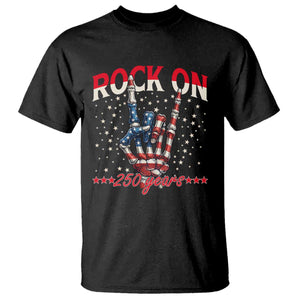 Patriotic Rocker Skeleton Hand T Shirt Rock On 250 Years