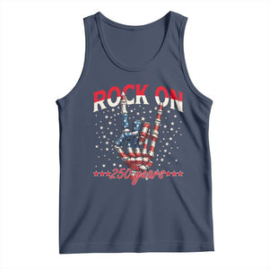 Patriotic Rocker Skeleton Hand Tank Top Rock On 250 Years