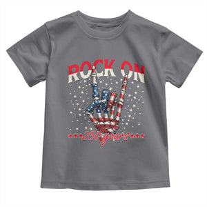 Patriotic Rocker Skeleton Hand Toddler T Shirt Rock On 250 Years