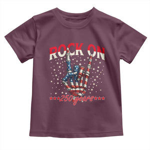Patriotic Rocker Skeleton Hand Toddler T Shirt Rock On 250 Years