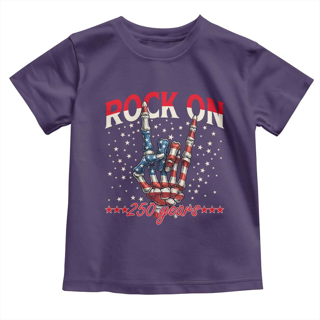 Patriotic Rocker Skeleton Hand Toddler T Shirt Rock On 250 Years