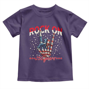 Patriotic Rocker Skeleton Hand Toddler T Shirt Rock On 250 Years