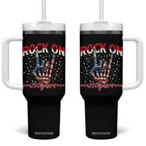 Patriotic Rocker Skeleton Hand Tumbler With Handle Rock On 250 Years