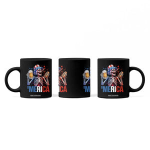 Red White And Blue Skeleton Party Coffee Mug American Freedom Vibes