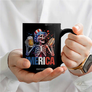 Red White And Blue Skeleton Party Coffee Mug American Freedom Vibes