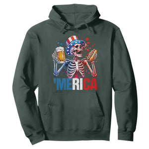 Red White And Blue Skeleton Party Hoodie American Freedom Vibes