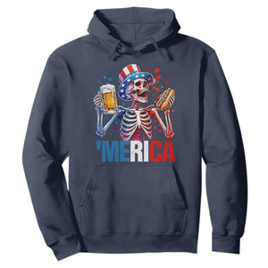 Red White And Blue Skeleton Party Hoodie American Freedom Vibes