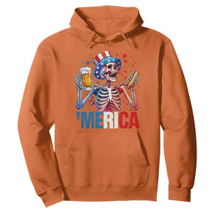 Red White And Blue Skeleton Party Hoodie American Freedom Vibes