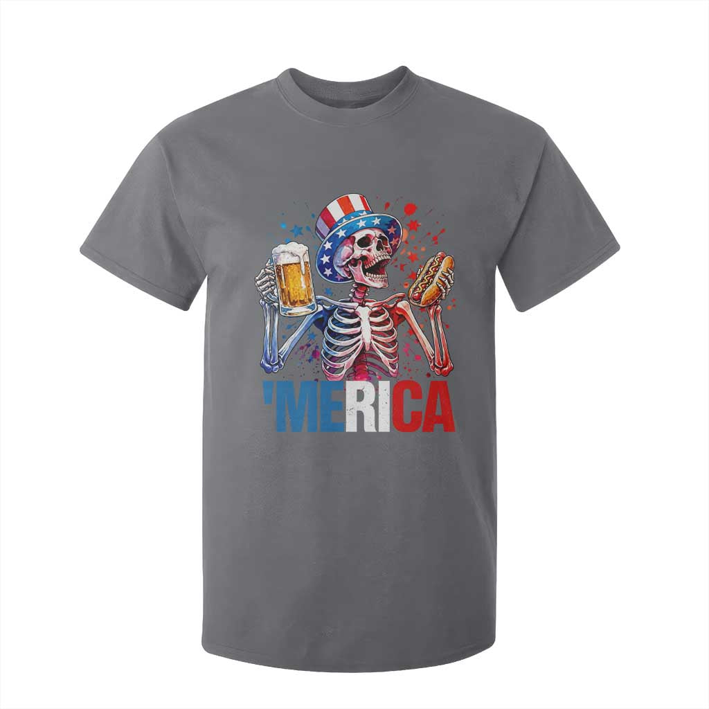 Red White And Blue Skeleton Party T Shirt For Kid American Freedom Vibes