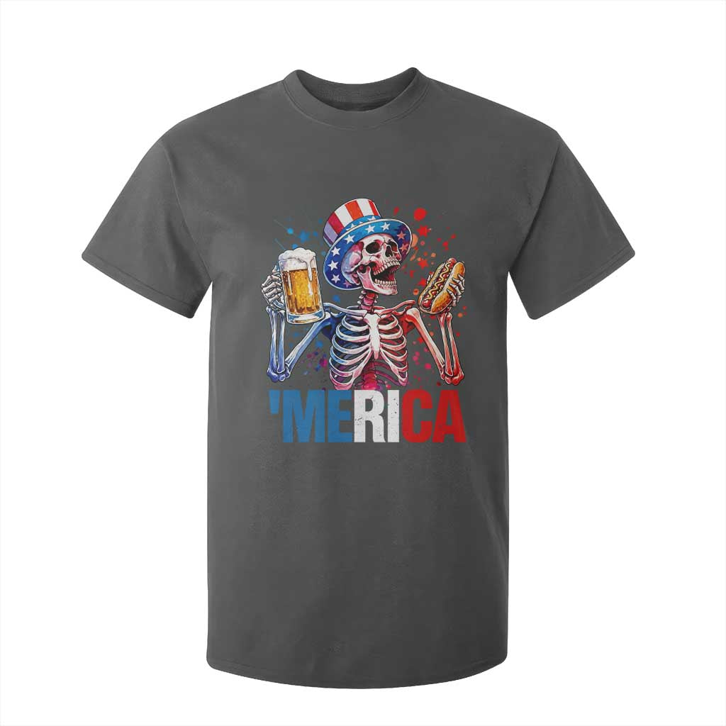 Red White And Blue Skeleton Party T Shirt For Kid American Freedom Vibes