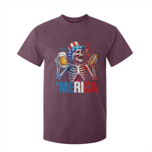 Red White And Blue Skeleton Party T Shirt For Kid American Freedom Vibes
