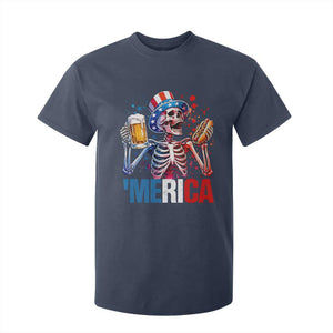 Red White And Blue Skeleton Party T Shirt For Kid American Freedom Vibes
