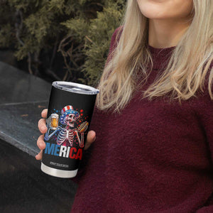 Red White And Blue Skeleton Party Tumbler Cup American Freedom Vibes