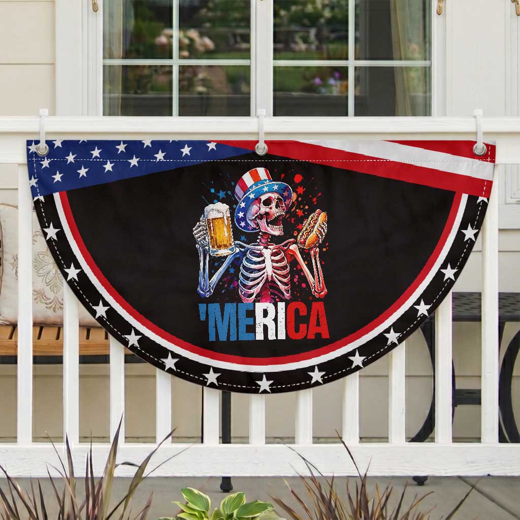 Red White And Blue Skeleton Party Patriotic Fan Flag American Freedom Vibes TS12 2pcs pack Classic Black Print Your Wear