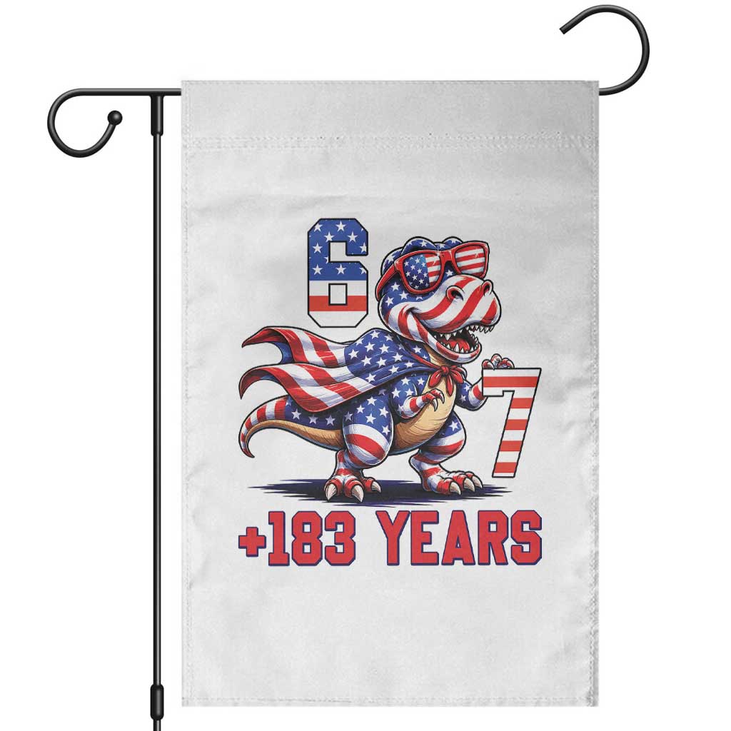 Funny 67 Meme Dinosaur American Pride Garden Flag USA 250th Anniversary TS12 White Print Your Wear