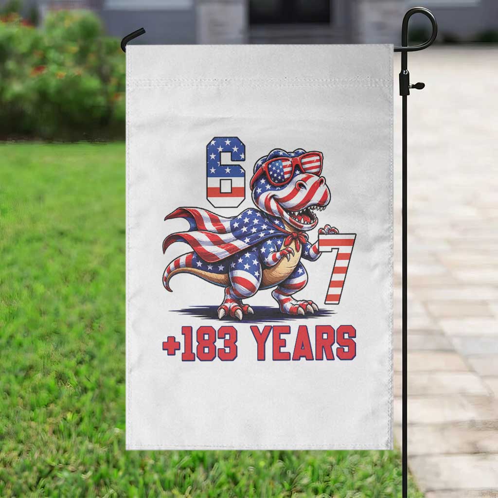 Funny 67 Meme Dinosaur American Pride Garden Flag USA 250th Anniversary TS12 Print Your Wear