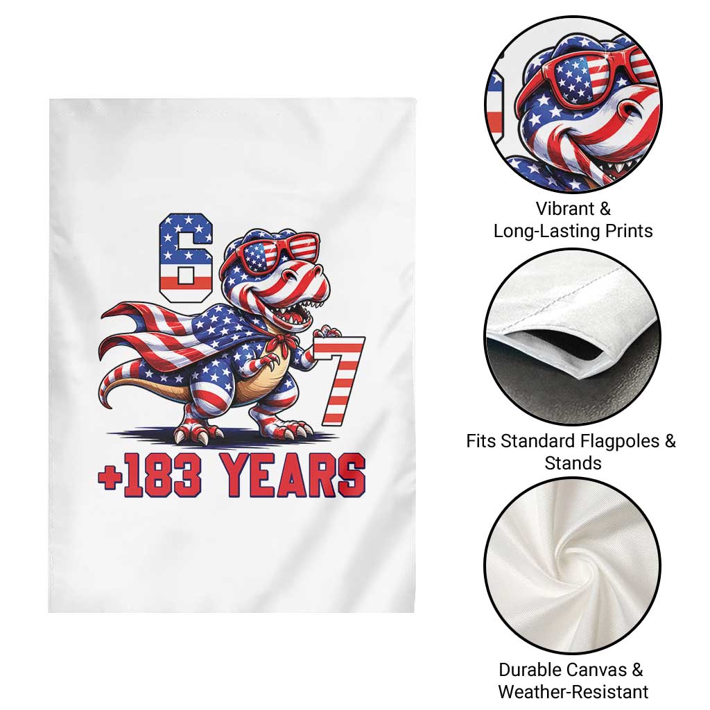 Funny 67 Meme Dinosaur American Pride Garden Flag USA 250th Anniversary TS12 Print Your Wear