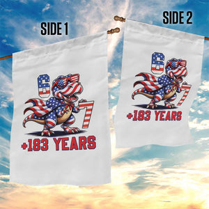 Funny 67 Meme Dinosaur American Pride Garden Flag USA 250th Anniversary TS12 Print Your Wear
