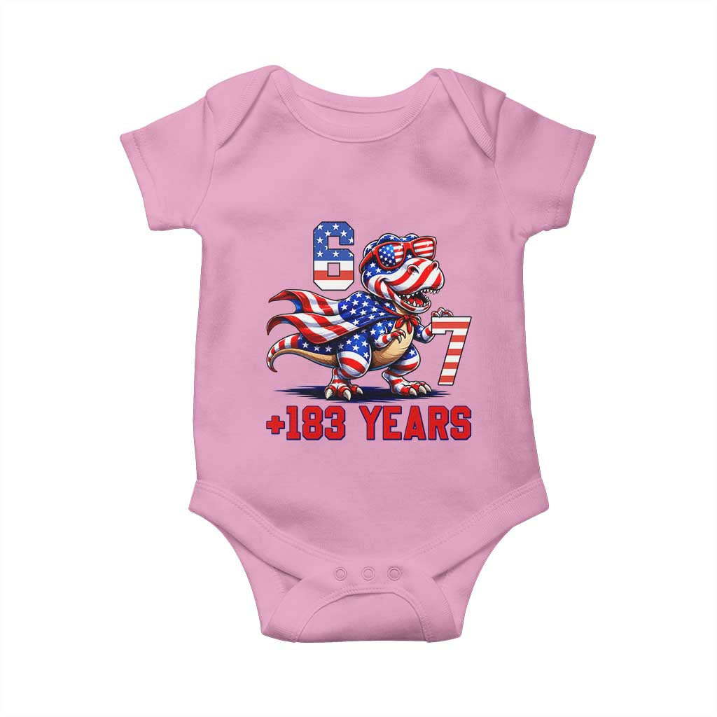 Funny 67 Meme Dinosaur American Pride Baby Onesie USA 250th Anniversary