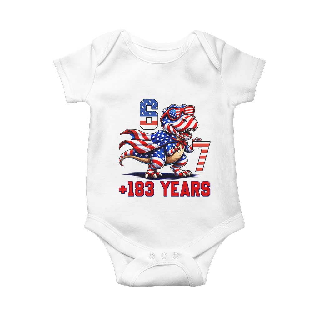 Funny 67 Meme Dinosaur American Pride Baby Onesie USA 250th Anniversary TS12 White Print Your Wear