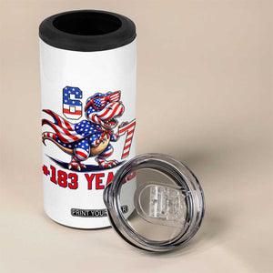 Funny 67 Meme Dinosaur American Pride 4 in 1 Can Cooler Tumbler USA 250th Anniversary