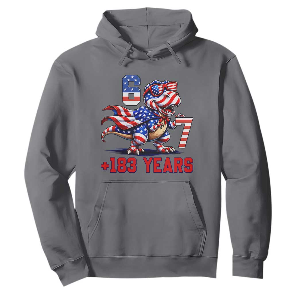 Funny 67 Meme Dinosaur American Pride Hoodie USA 250th Anniversary