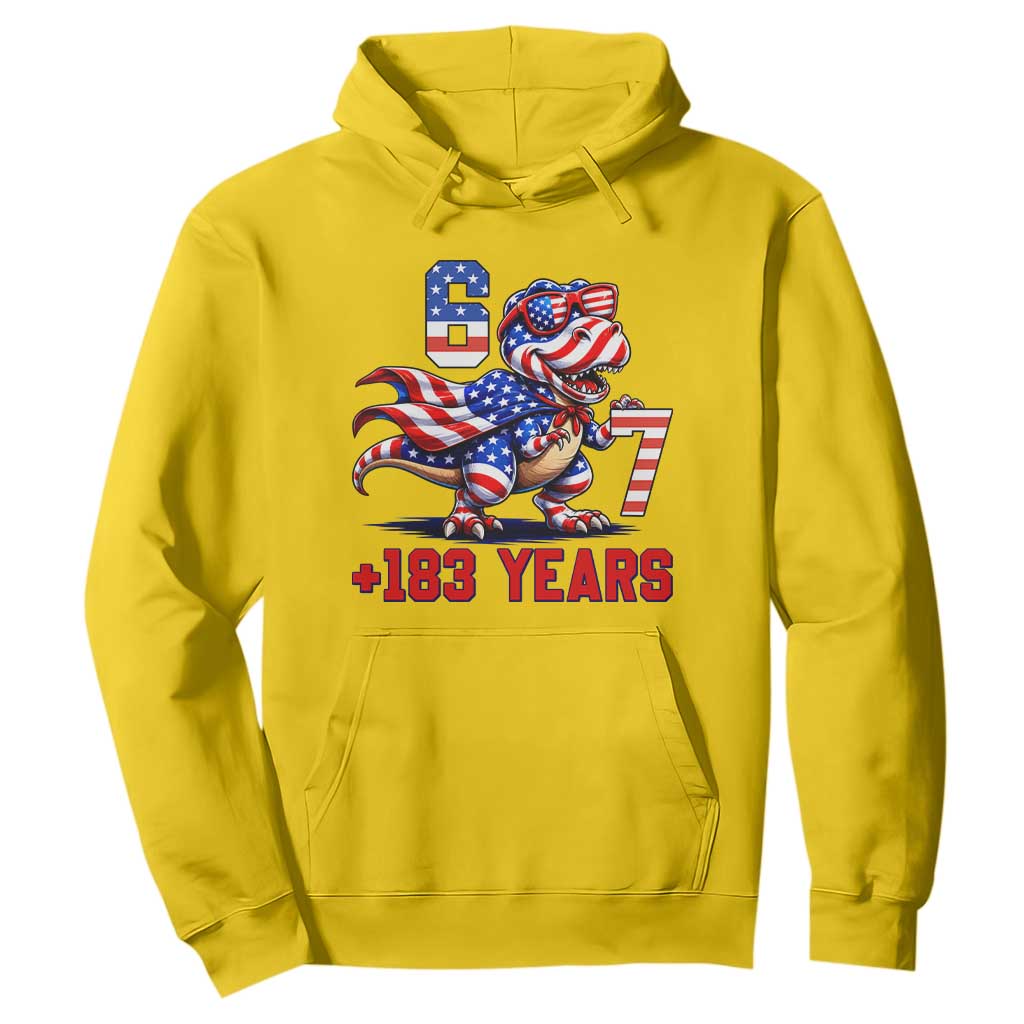 Funny 67 Meme Dinosaur American Pride Hoodie USA 250th Anniversary