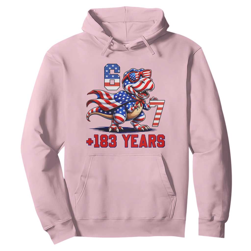 Funny 67 Meme Dinosaur American Pride Hoodie USA 250th Anniversary