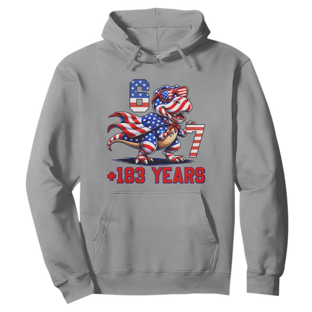 Funny 67 Meme Dinosaur American Pride Hoodie USA 250th Anniversary