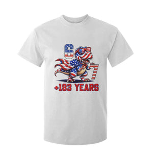 Funny 67 Meme Dinosaur American Pride T Shirt For Kid USA 250th Anniversary TS12 White Print Your Wear