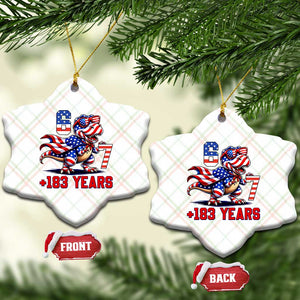 Funny 67 Meme Dinosaur American Pride Ceramic Ornament USA 250th Anniversary