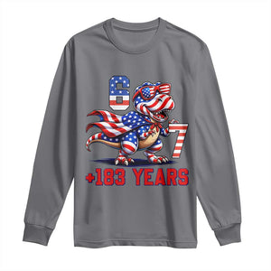 Funny 67 Meme Dinosaur American Pride Long Sleeve Shirt USA 250th Anniversary