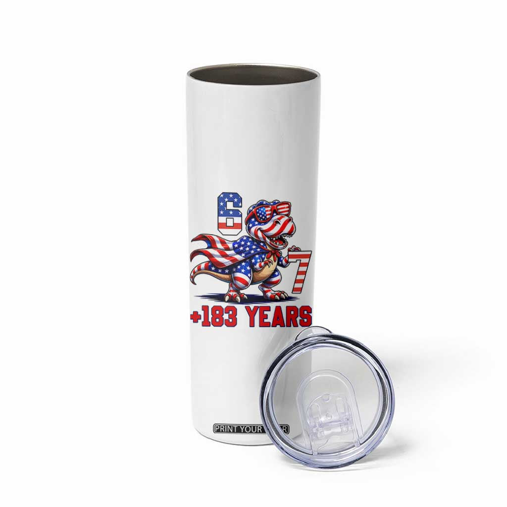Funny 67 Meme Dinosaur American Pride Skinny Tumbler USA 250th Anniversary