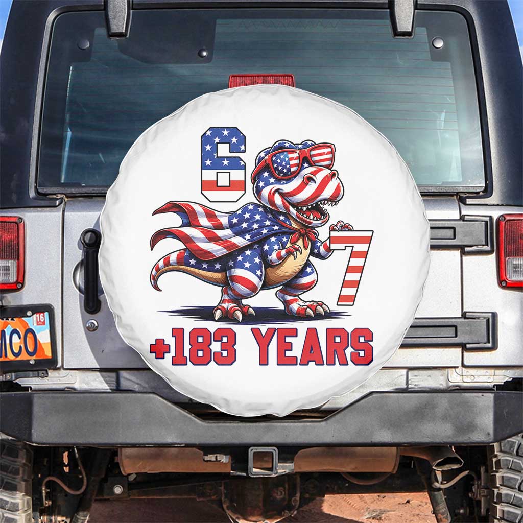 Funny 67 Meme Dinosaur American Pride Spare Tire Cover USA 250th Anniversary