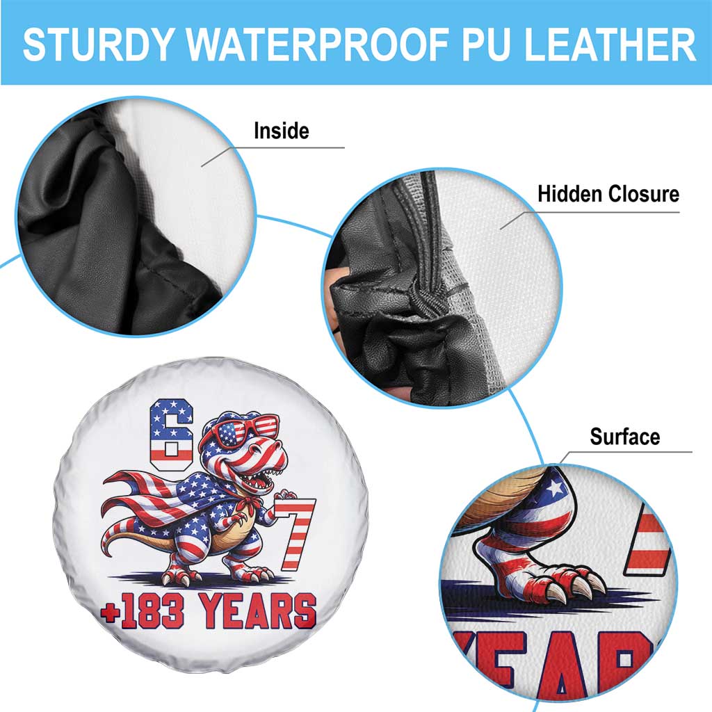 Funny 67 Meme Dinosaur American Pride Spare Tire Cover USA 250th Anniversary