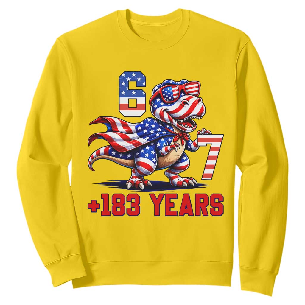 Funny 67 Meme Dinosaur American Pride Sweatshirt USA 250th Anniversary