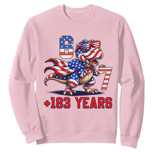 Funny 67 Meme Dinosaur American Pride Sweatshirt USA 250th Anniversary