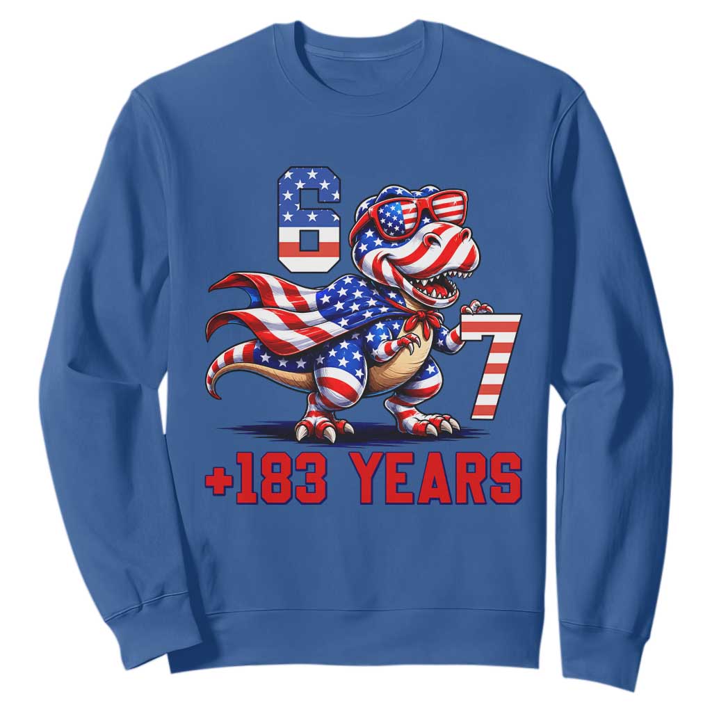 Funny 67 Meme Dinosaur American Pride Sweatshirt USA 250th Anniversary