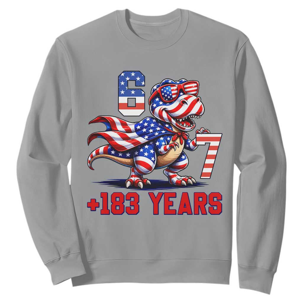 Funny 67 Meme Dinosaur American Pride Sweatshirt USA 250th Anniversary