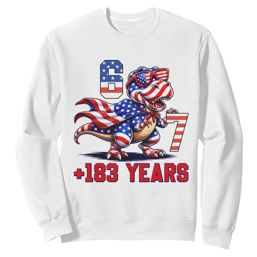 Funny 67 Meme Dinosaur American Pride Sweatshirt USA 250th Anniversary
